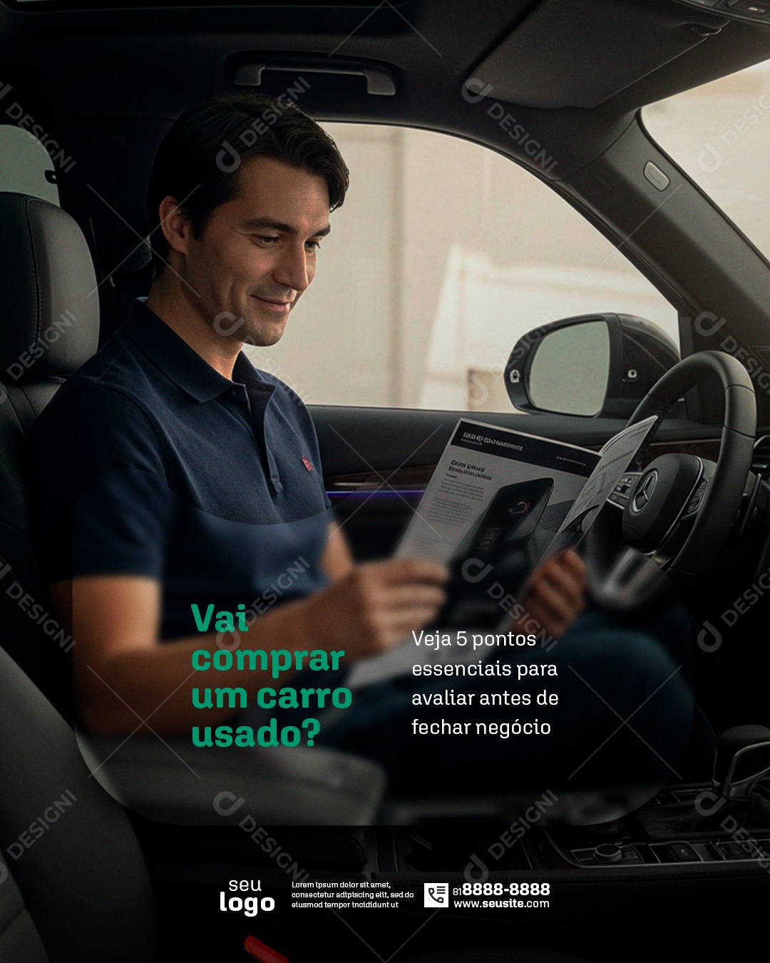 Mega Feirão Dos Seminovos Concessionária Preço Baixo Social Media PSD Editável