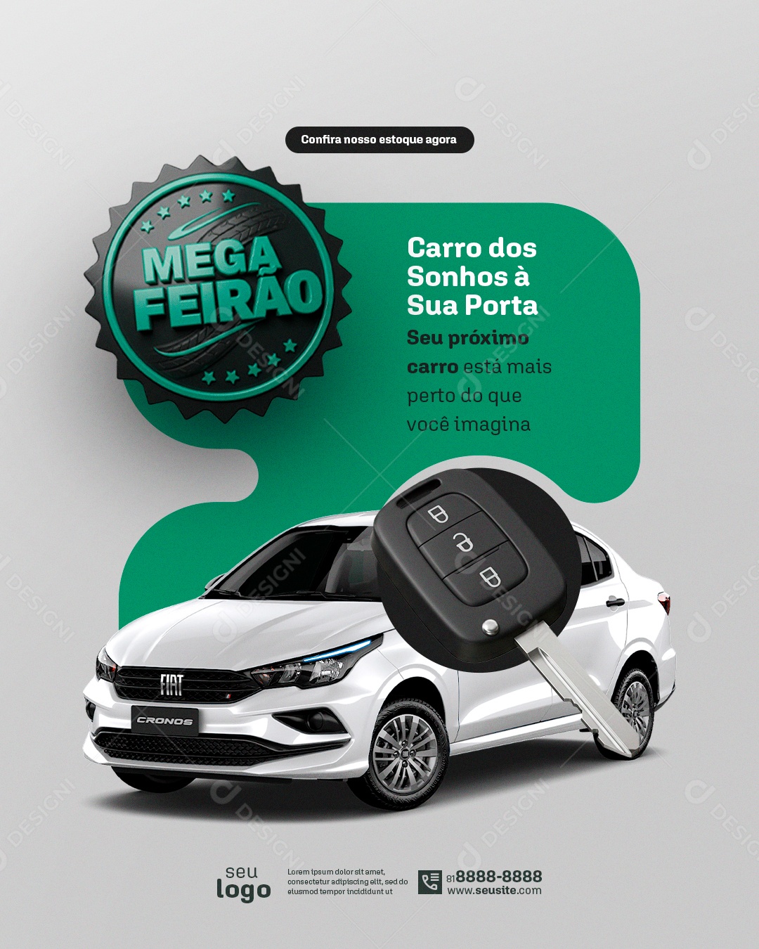 Mega Feirão Dos Seminovos Concessionária Preço Baixo Social Media PSD Editável