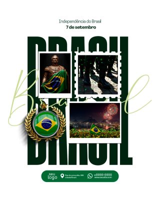 Dia da Independência do Brasil 07 de Setembro Social Media PSD Editável
