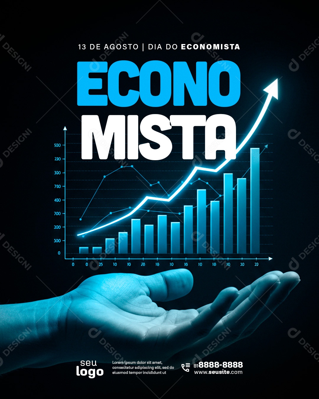 Feliz Dia do Economista 13 de Agosto Parabéns Social Media PSD Editável