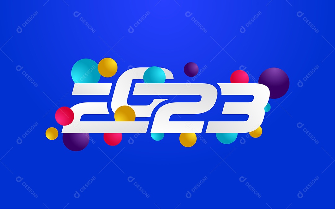 Logotipo 2023 Ano Novo Ilustração Vetor EPS