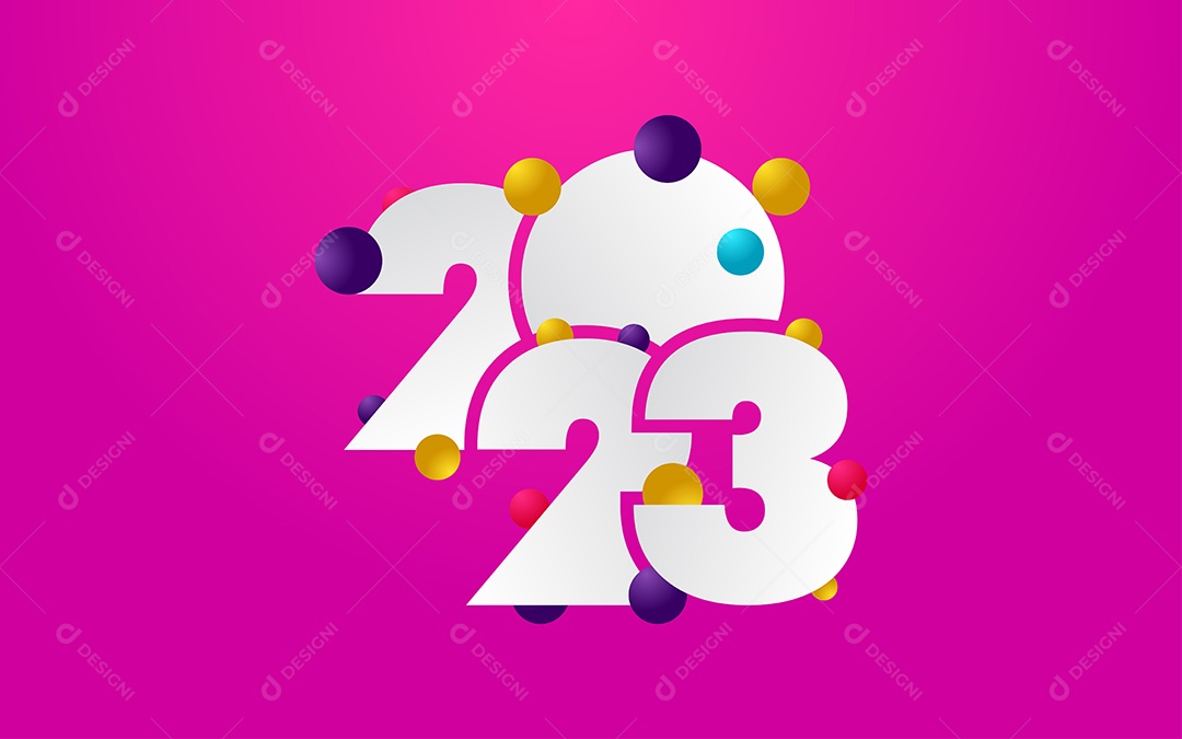 Logotipo 2023 Ano Novo Ilustração Vetor EPS