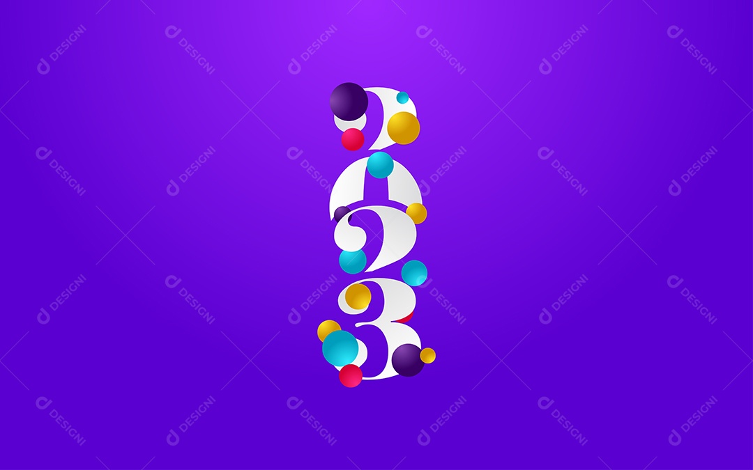 Logotipo 2023 Ano Novo Ilustração Vetor EPS