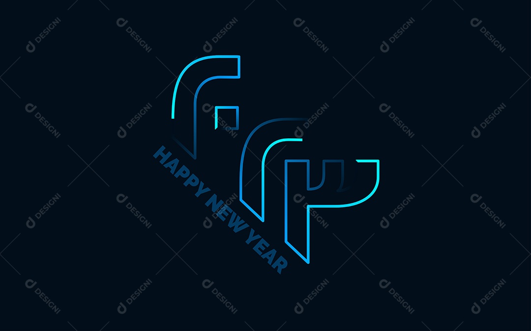 Logotipo 2023 Feliz Ano Novo Ilustração Vetor EPS