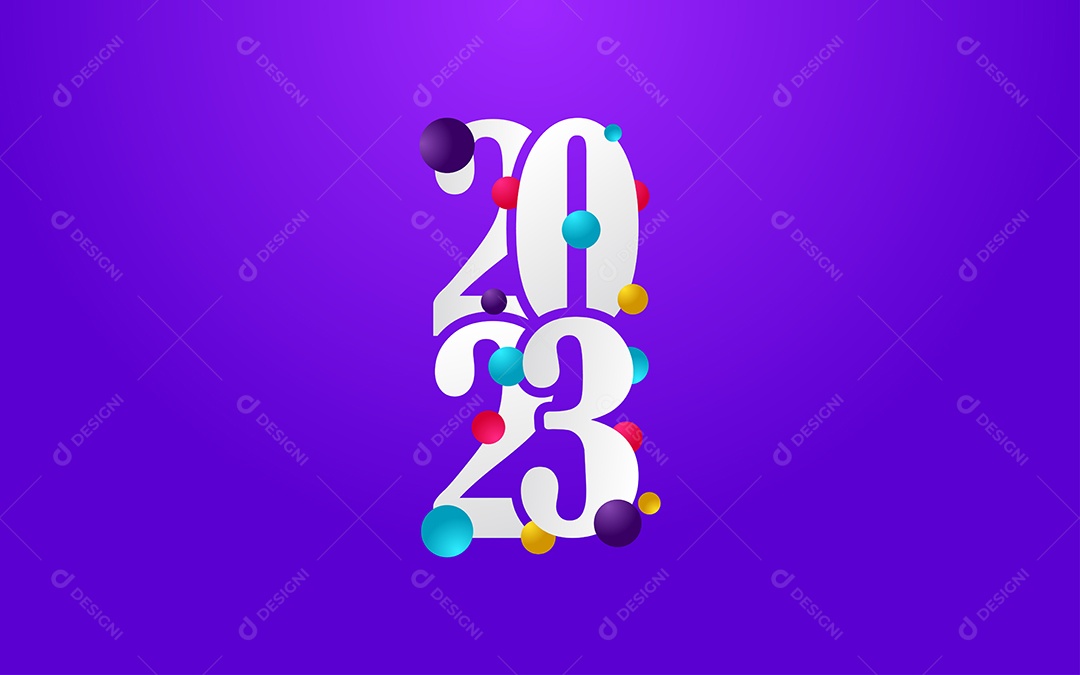 Logotipo 2023 Ano Novo Ilustração Vetor EPS