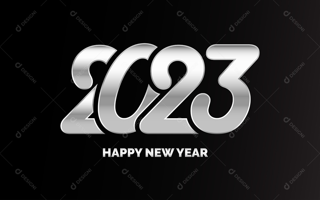 Logotipo 2023 Feliz Ano Novo Ilustração Vetor EPS