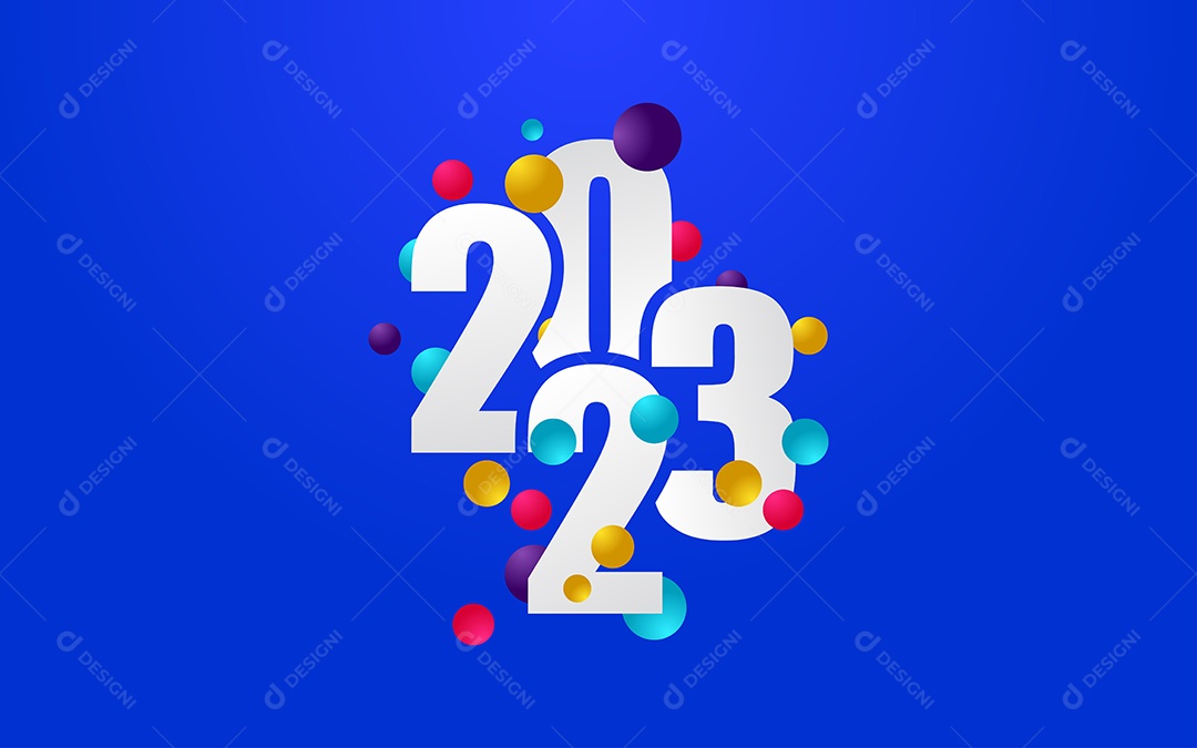Logotipo 2023 Ano Novo Ilustração Vetor EPS