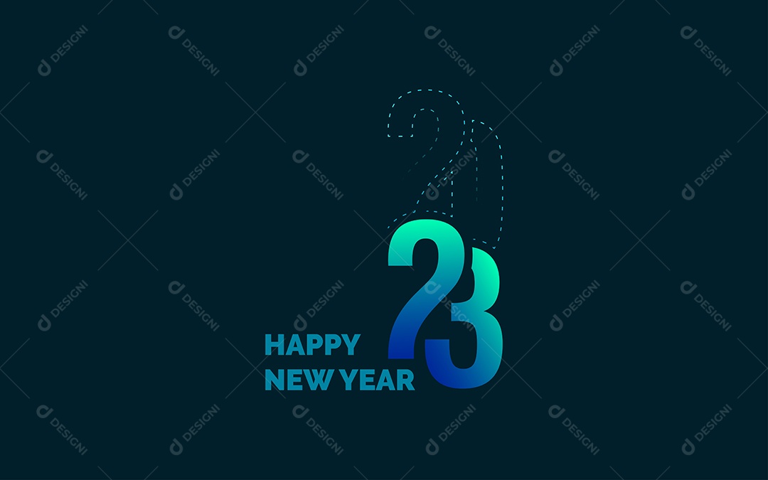 Logotipo 2023 Feliz Ano Novo Ilustração Vetor EPS