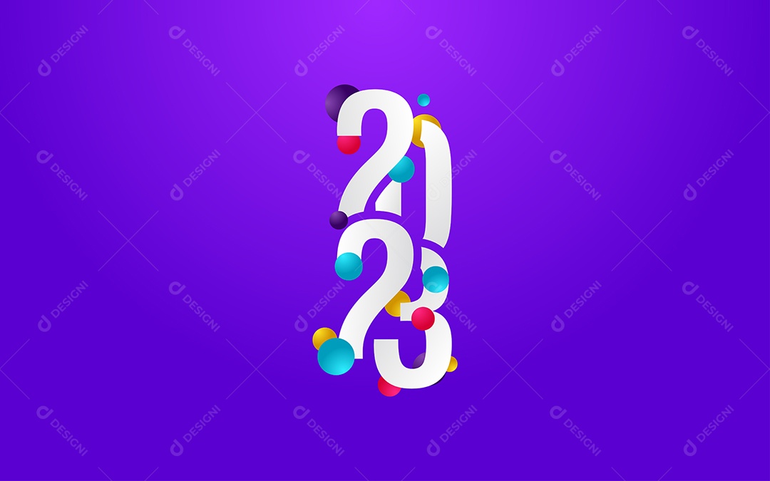 Logotipo 2023 Ano Novo Ilustração Vetor EPS