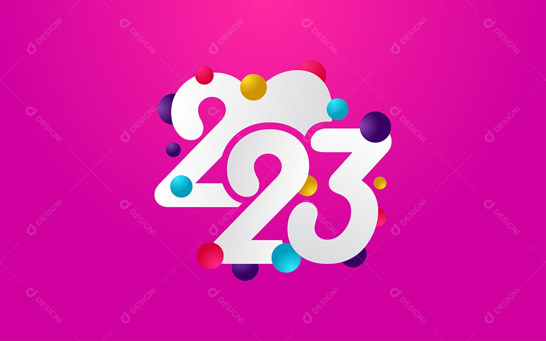 Logotipo 2023 Ano Novo Ilustração Vetor EPS