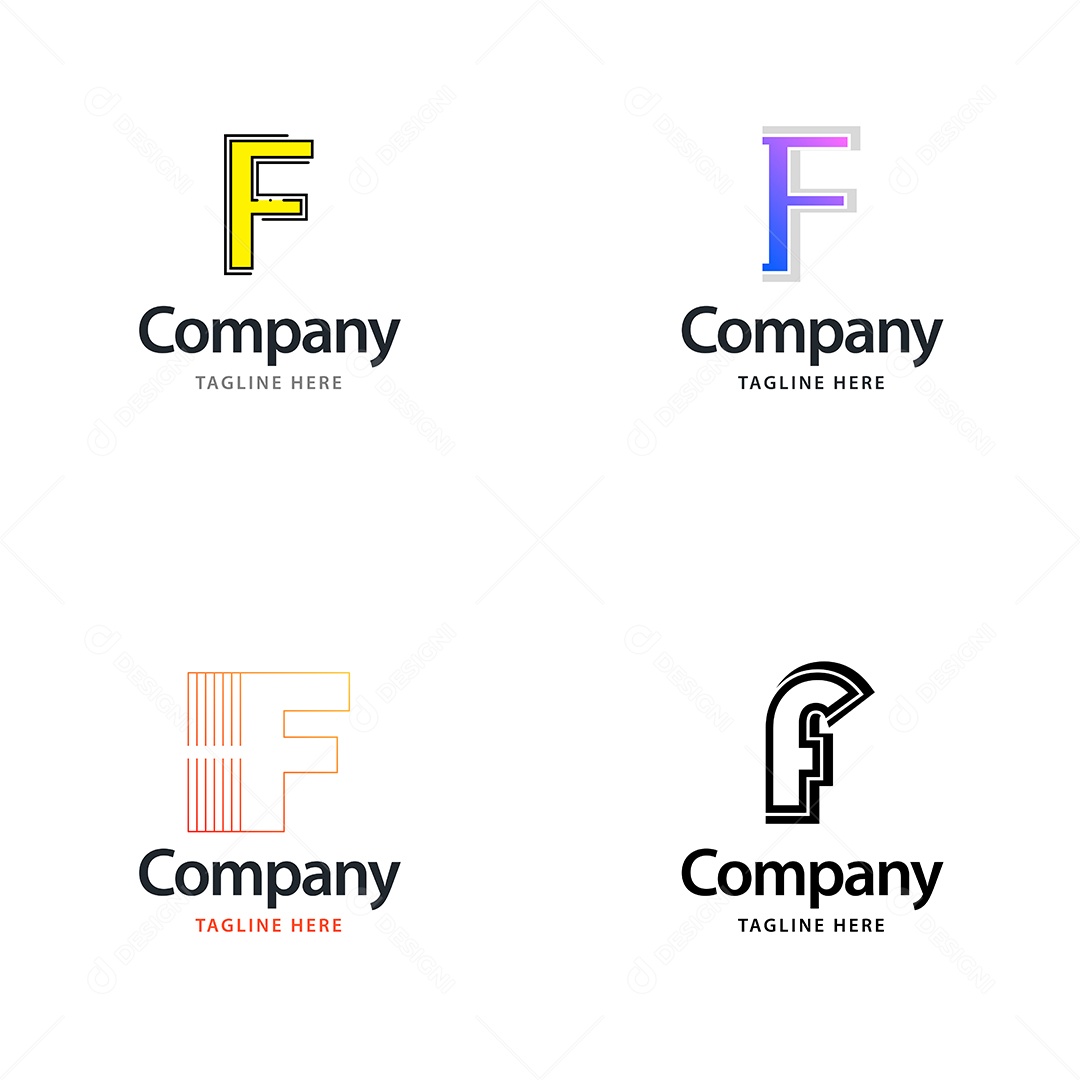 Logo de Empresa F Ilustração Vetor EPS