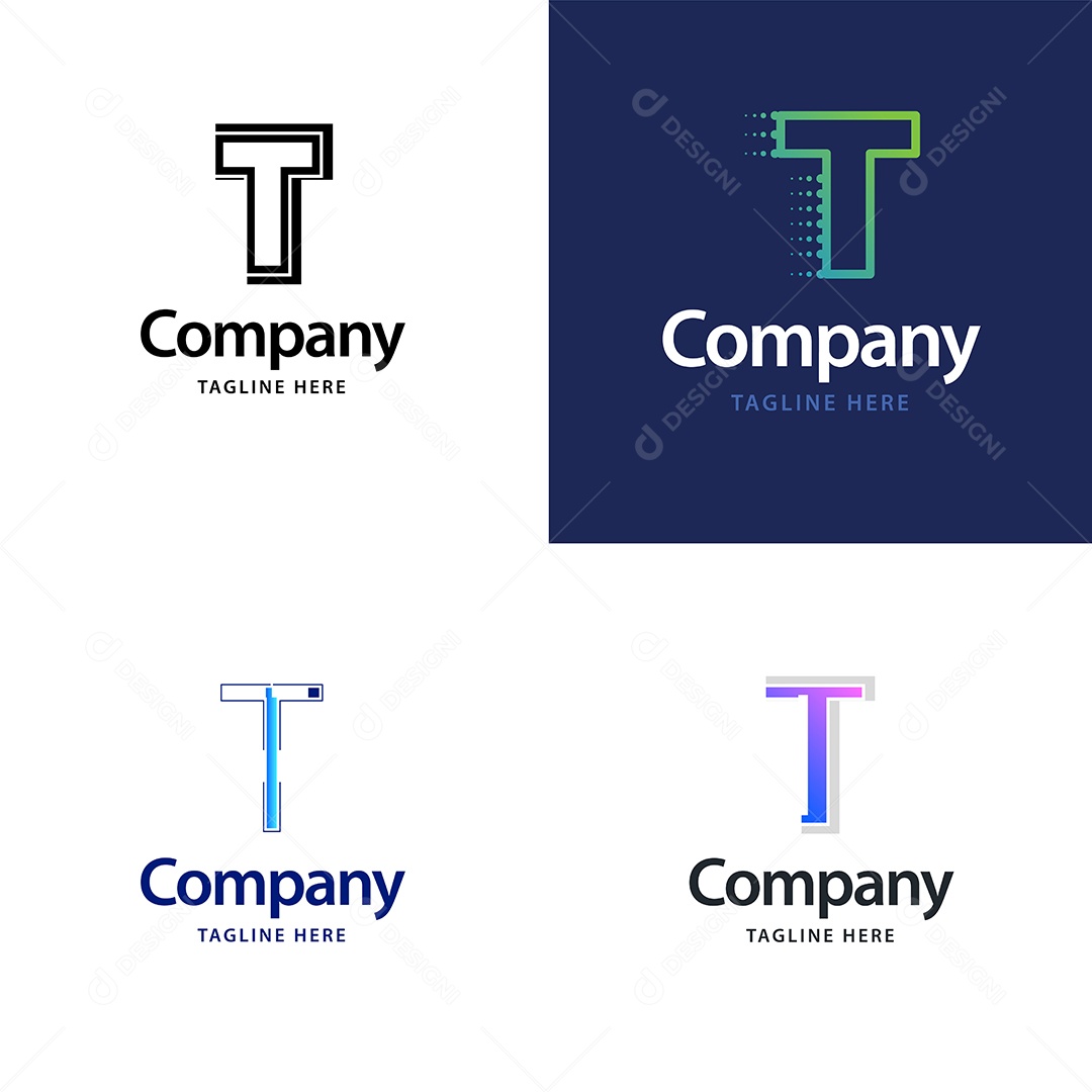 Logo de Empresa T Ilustração Vetor EPS