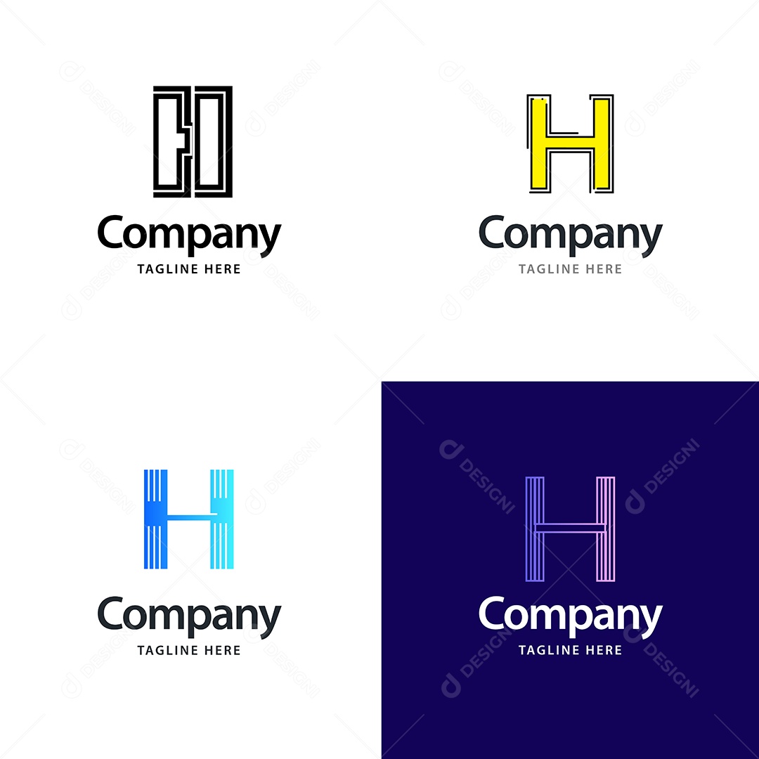 Logo de Empresa H Ilustração Vetor EPS