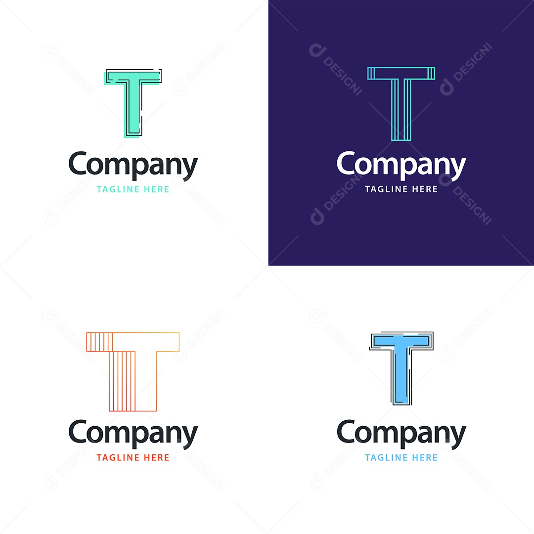 Logo de Empresa T Ilustração Vetor EPS