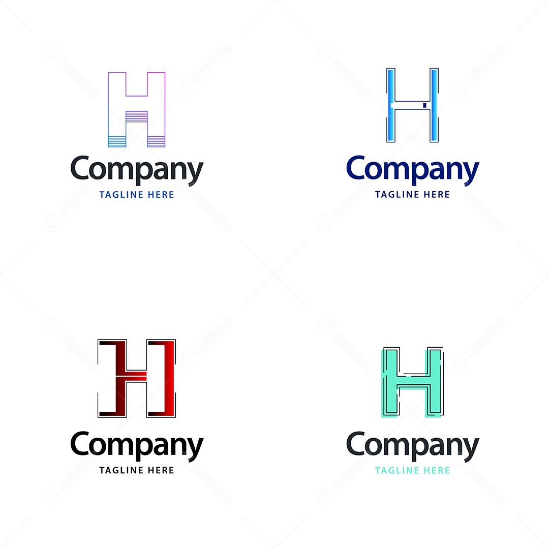 Logo de Empresa H Ilustração Vetor EPS