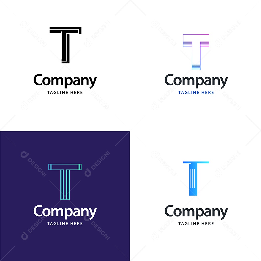 Logo de Empresa T Ilustração Vetor EPS