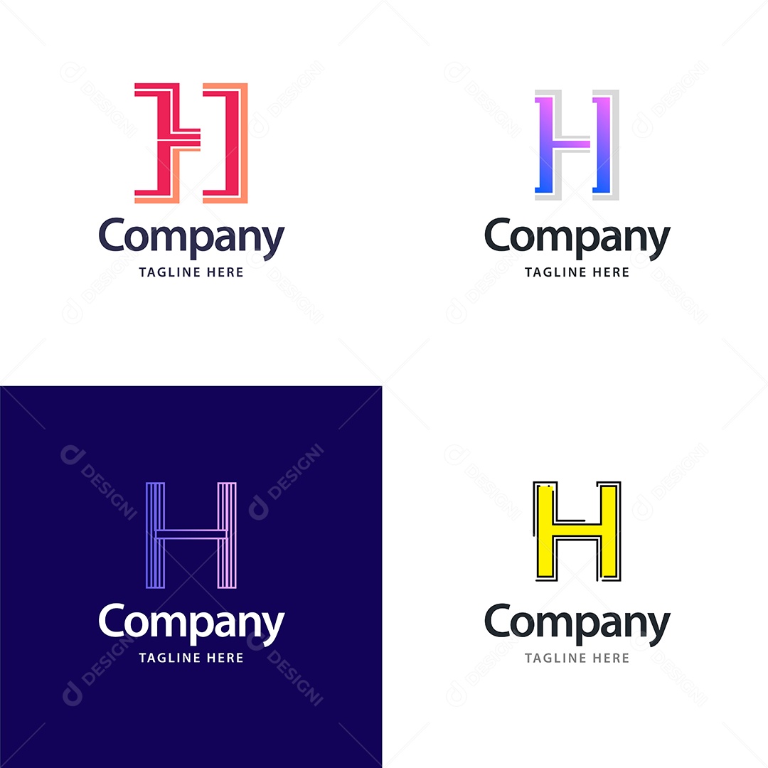 Logo de Empresa H Ilustração Vetor EPS