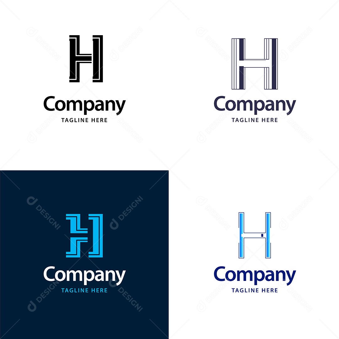 Logo de Empresa H Ilustração Vetor EPS