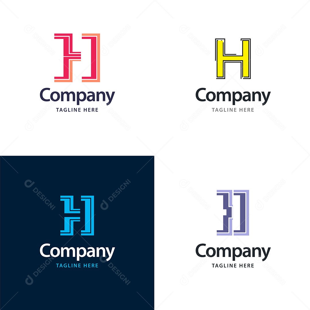 Logo de Empresa H Ilustração Vetor EPS
