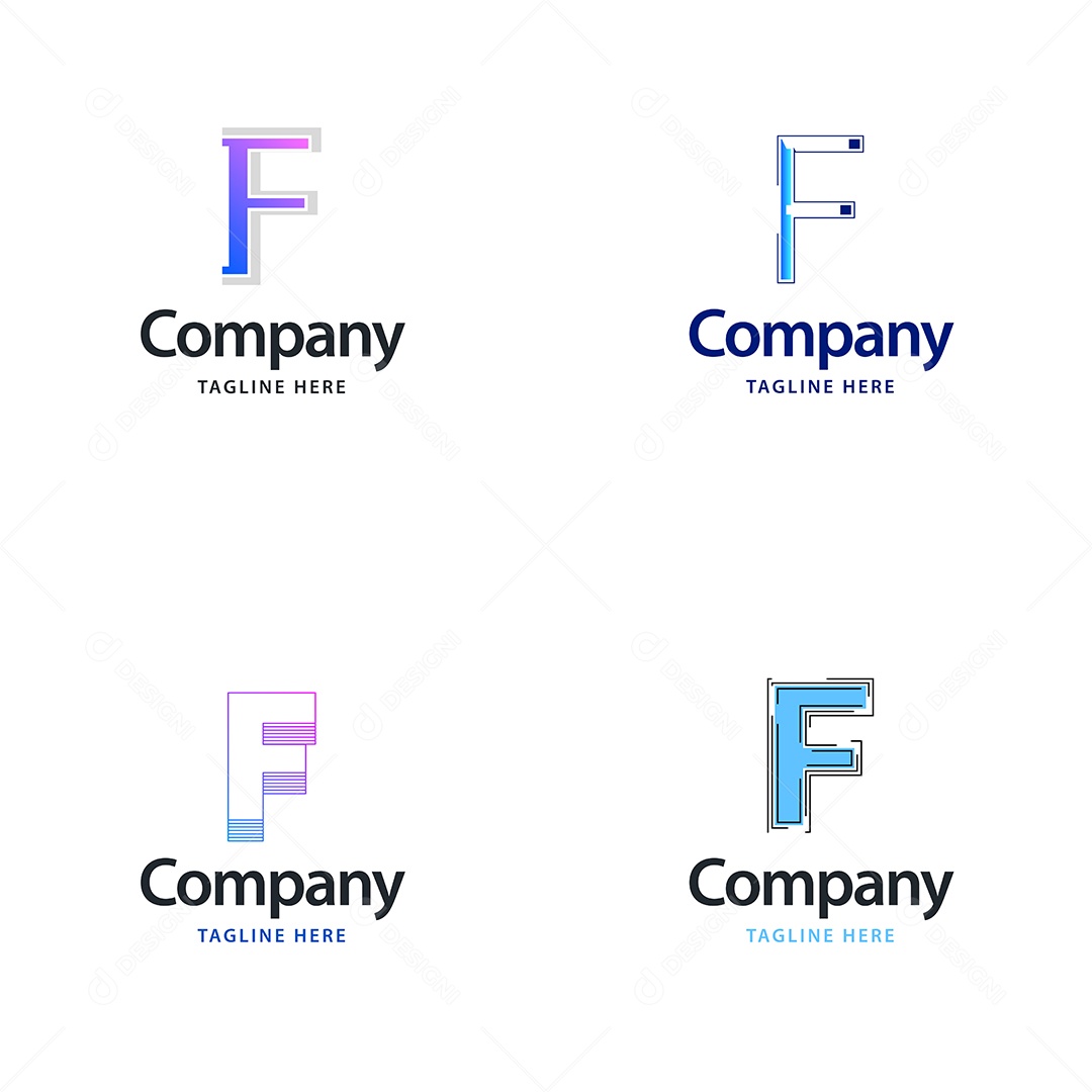 Logo de Empresa F Ilustração Vetor EPS