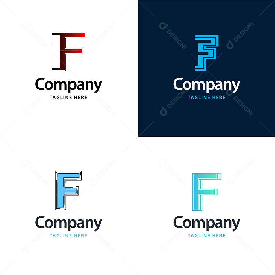 Logo de Empresa F Ilustração Vetor EPS