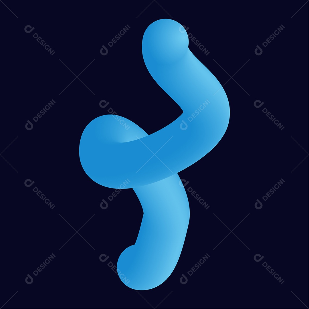 Forma Liquida Torcida Azul Ilustração Vetor EPS