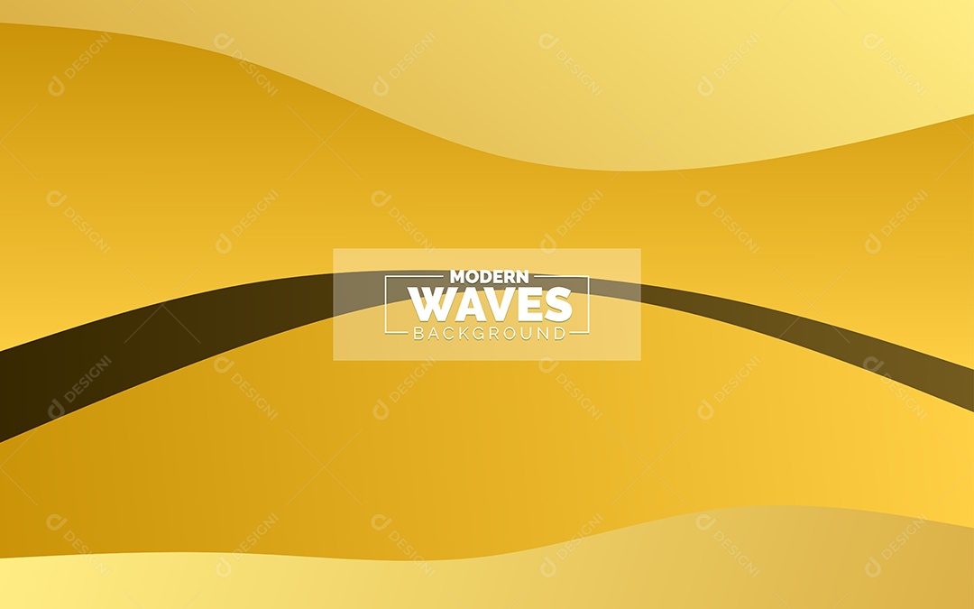 Plano de Fundo Ondas Modernas Amarelo Ilustração Vetor EPS