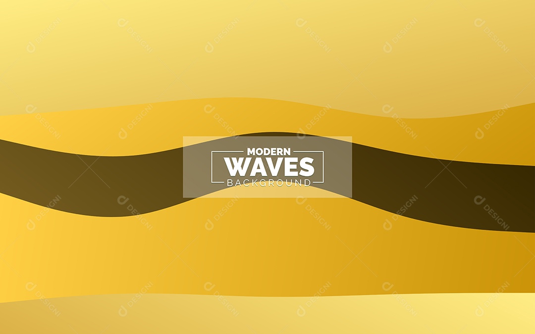 Plano de Fundo Ondas Modernas Amarelo Ilustração Vetor EPS
