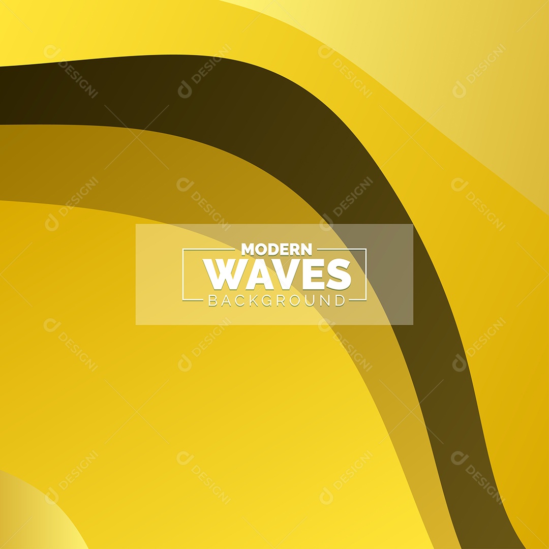 Plano de Fundo Ondas Modernas Amarelo Ilustração Vetor EPS