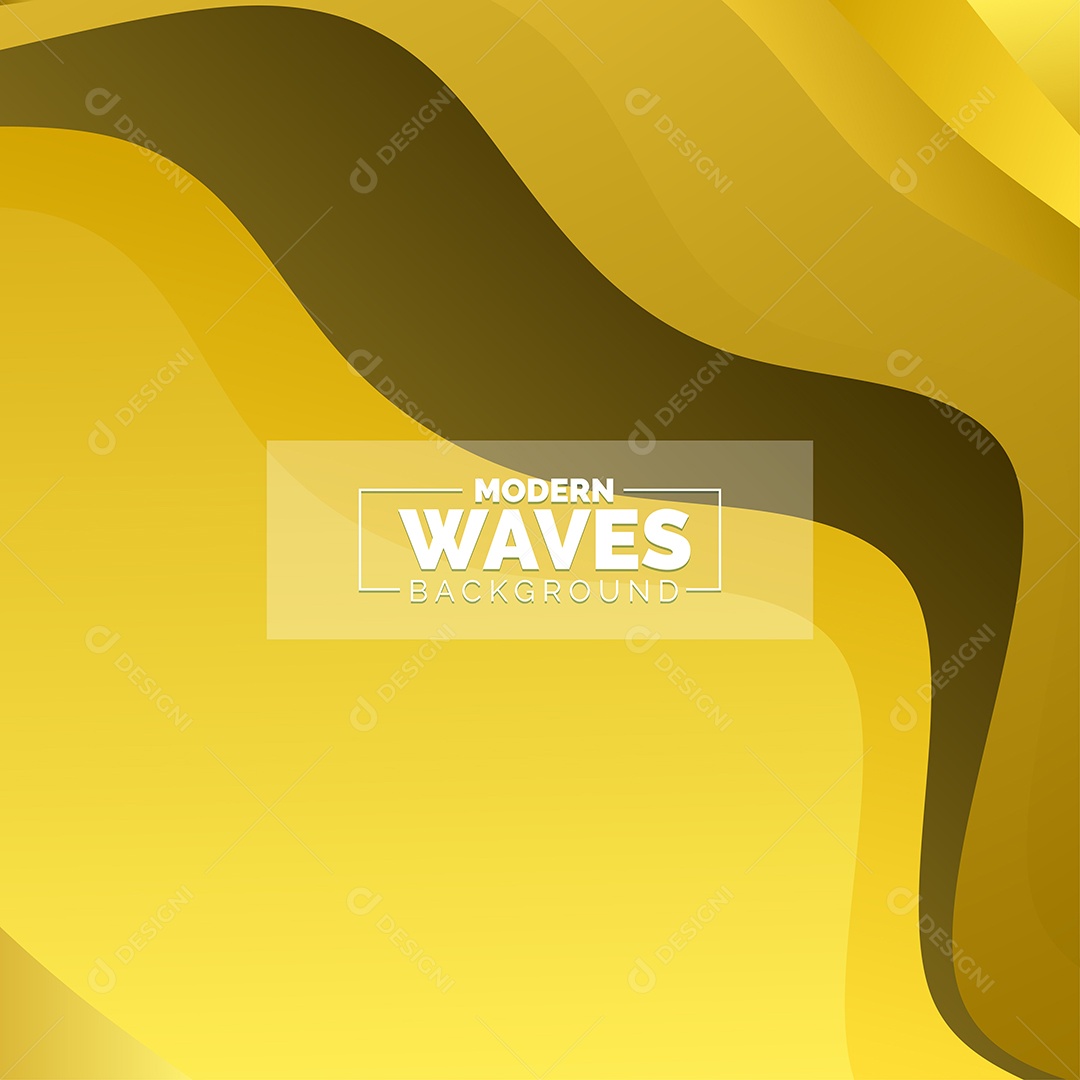 Plano de Fundo Ondas Modernas Amarelo Ilustração Vetor EPS
