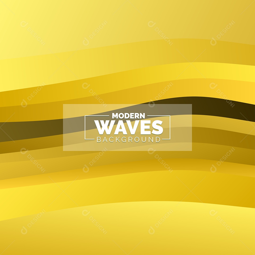 Plano de Fundo Ondas Modernas Amarelo Ilustração Vetor EPS