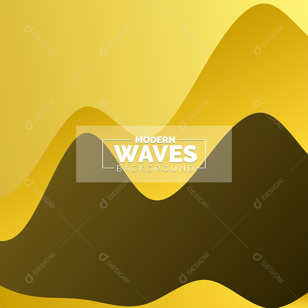 Plano de Fundo Ondas Modernas Amarelo Ilustração Vetor EPS