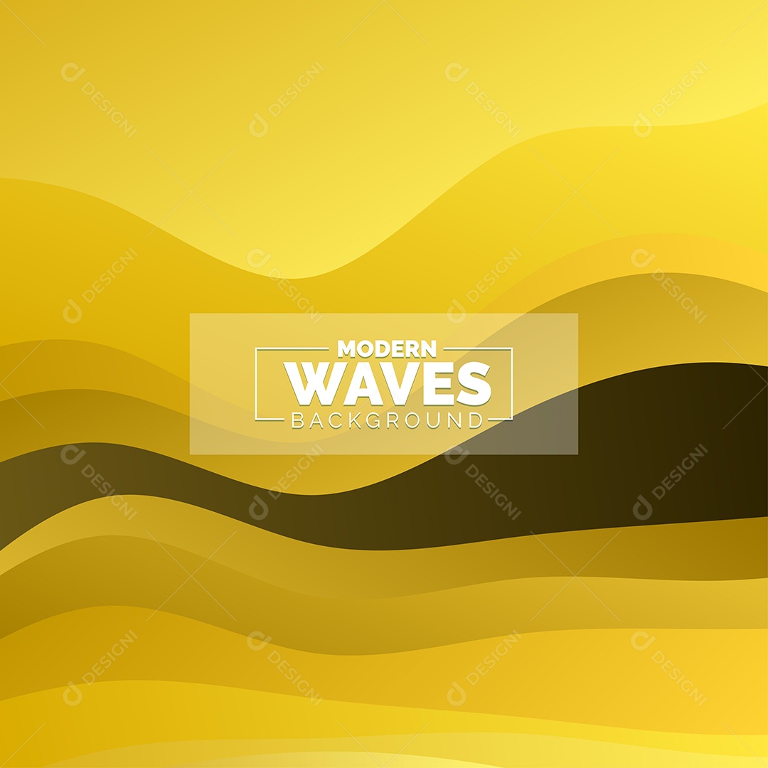 Plano de Fundo Ondas Modernas Amarelo Ilustração Vetor EPS