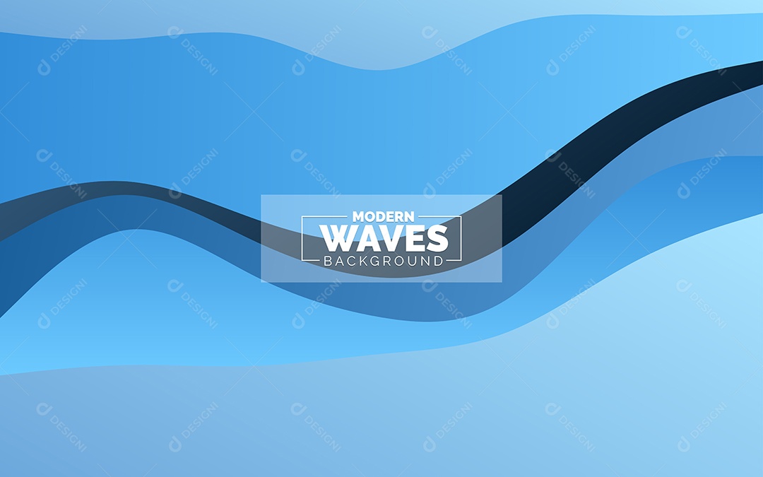 Plano de Fundo Ondas Modernas Azul Ilustração Vetor EPS
