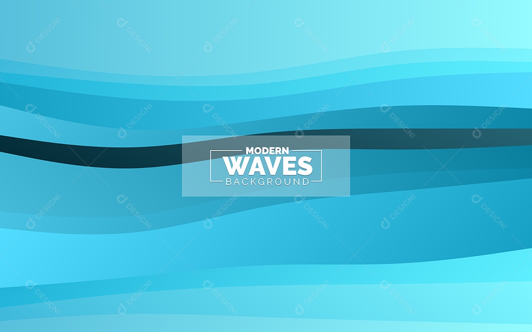 Plano de Fundo Ondas Modernas Azul Ilustração Vetor EPS