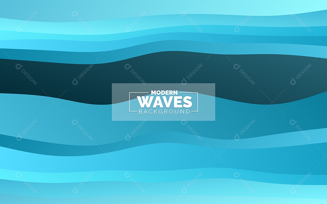Plano de Fundo Ondas Modernas Azul Ilustração Vetor EPS