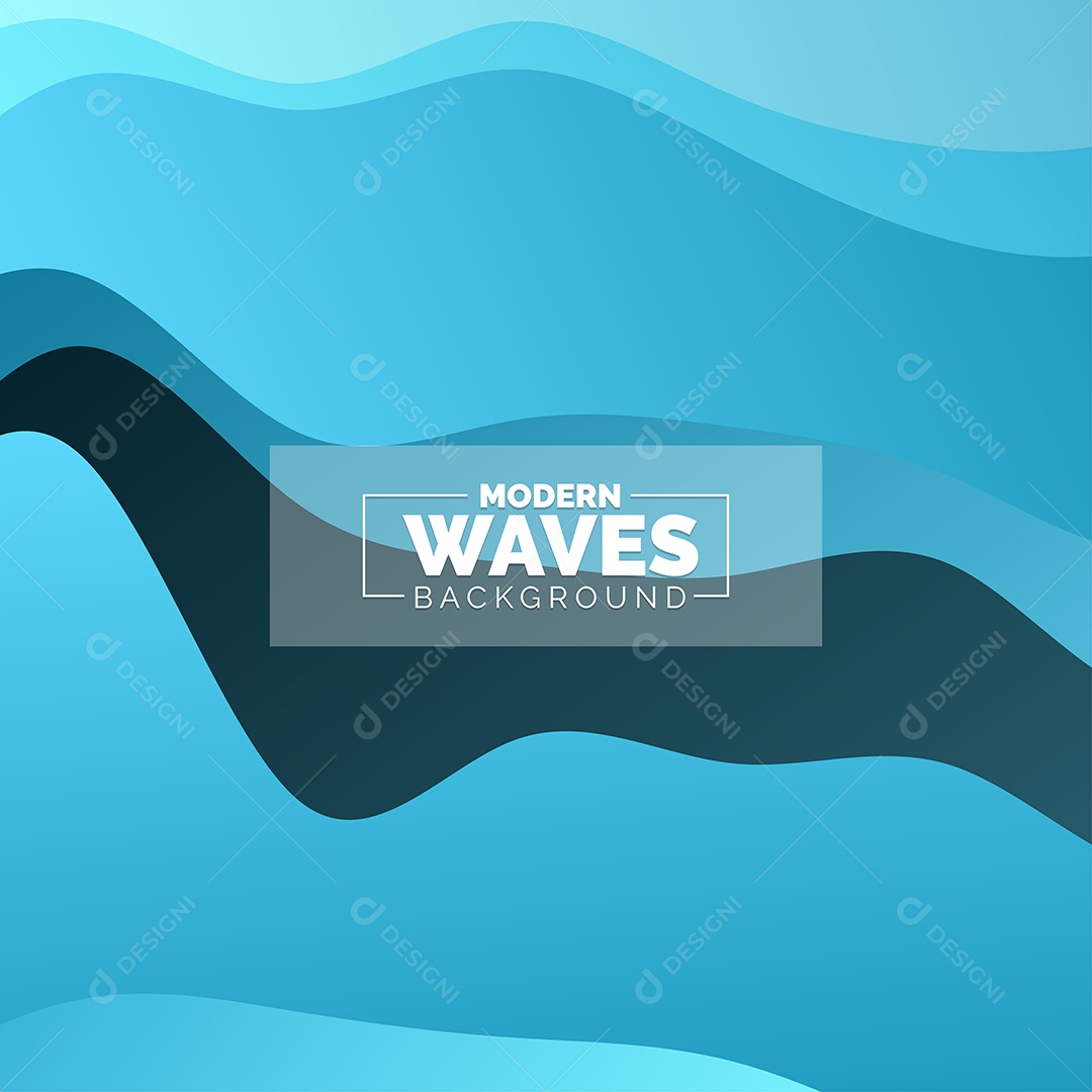Plano de Fundo Ondas Modernas Azul Ilustração Vetor EPS