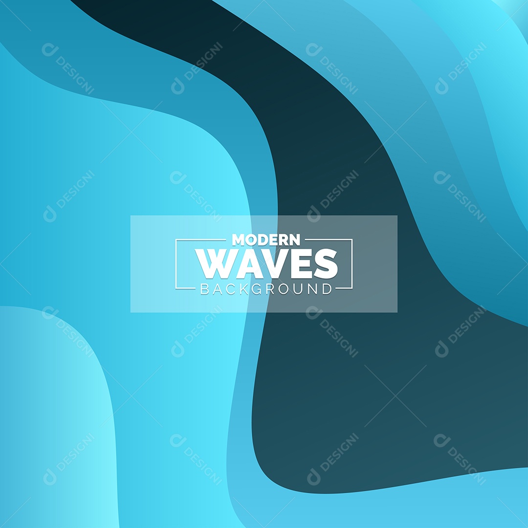 Plano de Fundo Ondas Modernas Azul Ilustração Vetor EPS