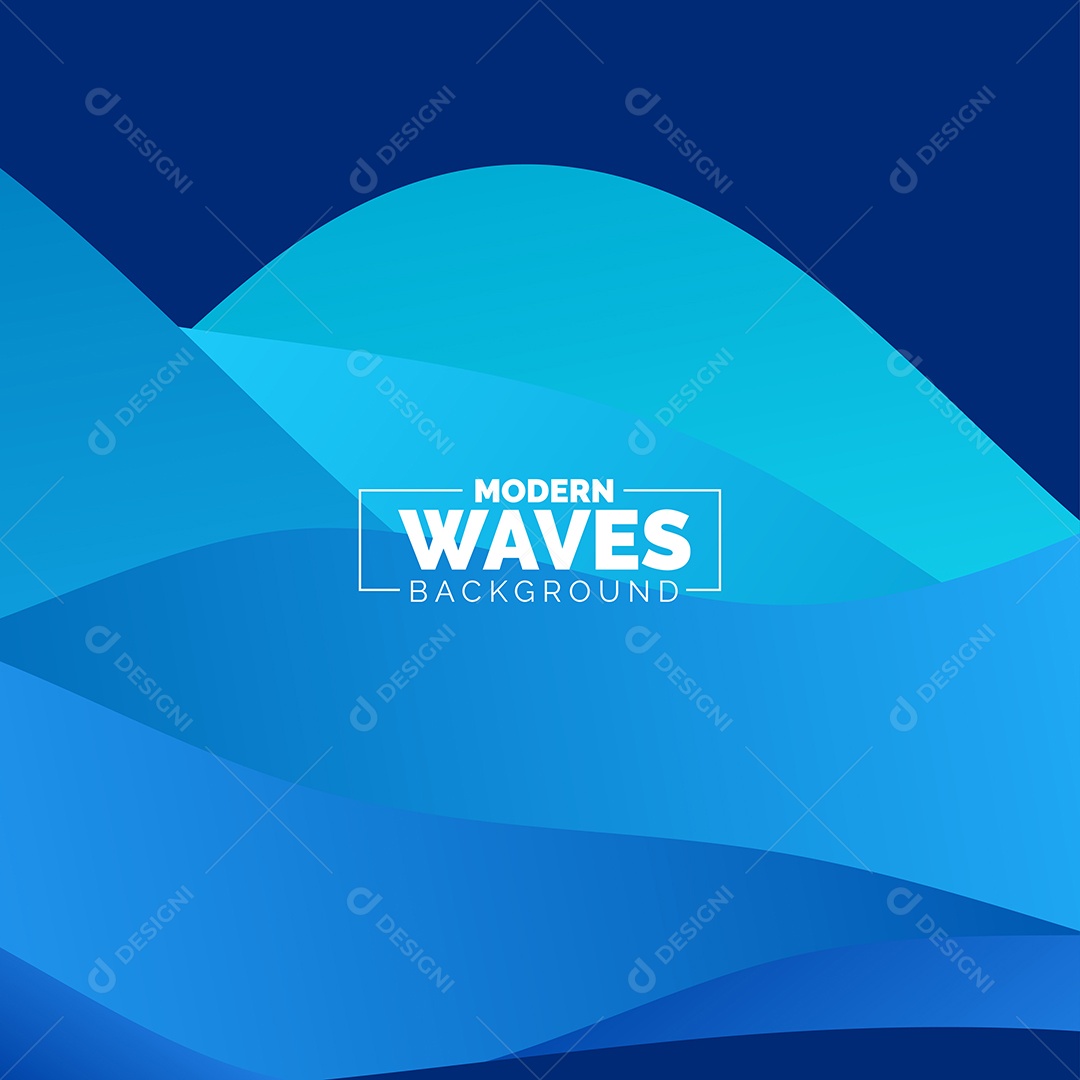 Plano de Fundo Ondas Modernas Azul Ilustração Vetor EPS