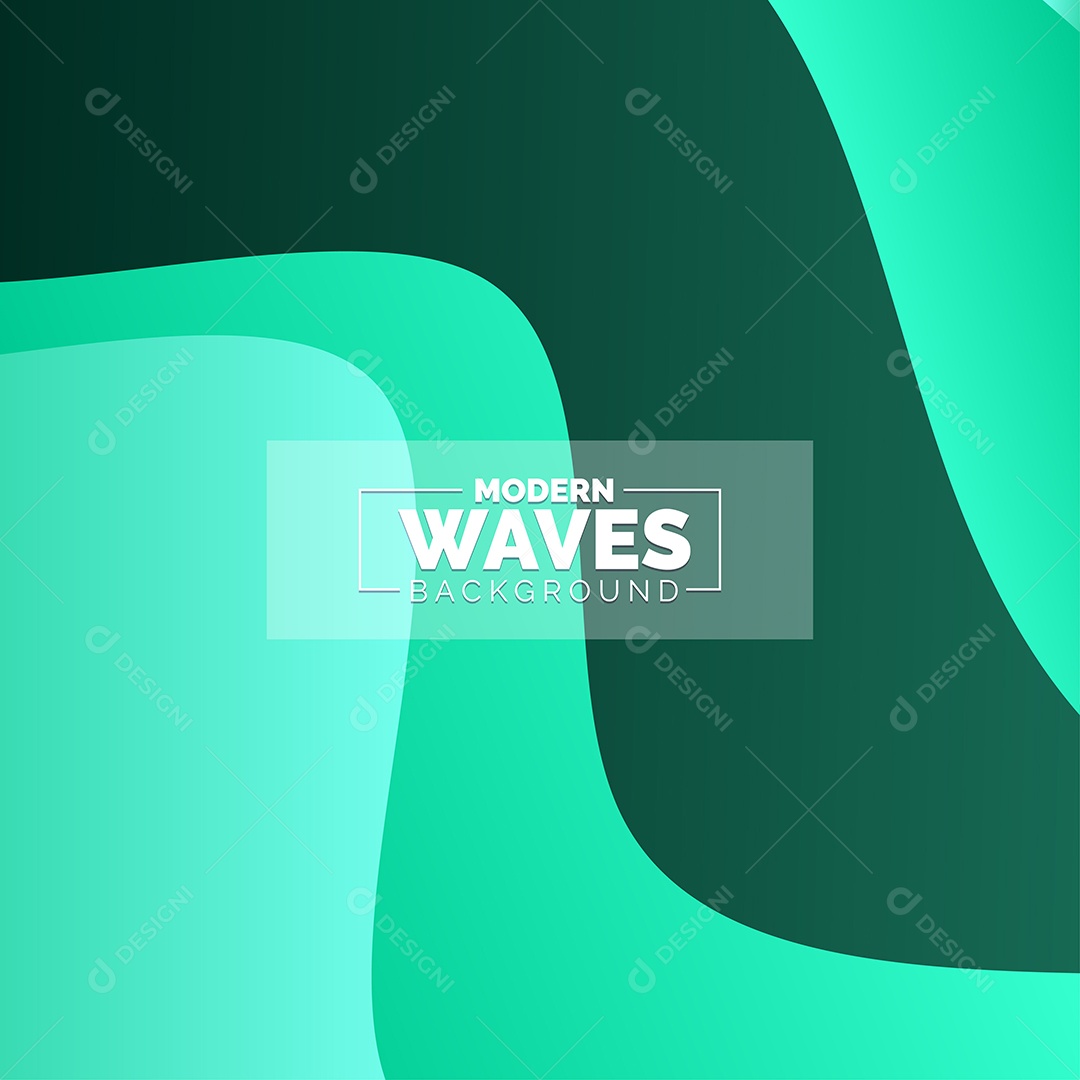 Plano de Fundo Ondas Modernas Verde Ilustração Vetor EPS