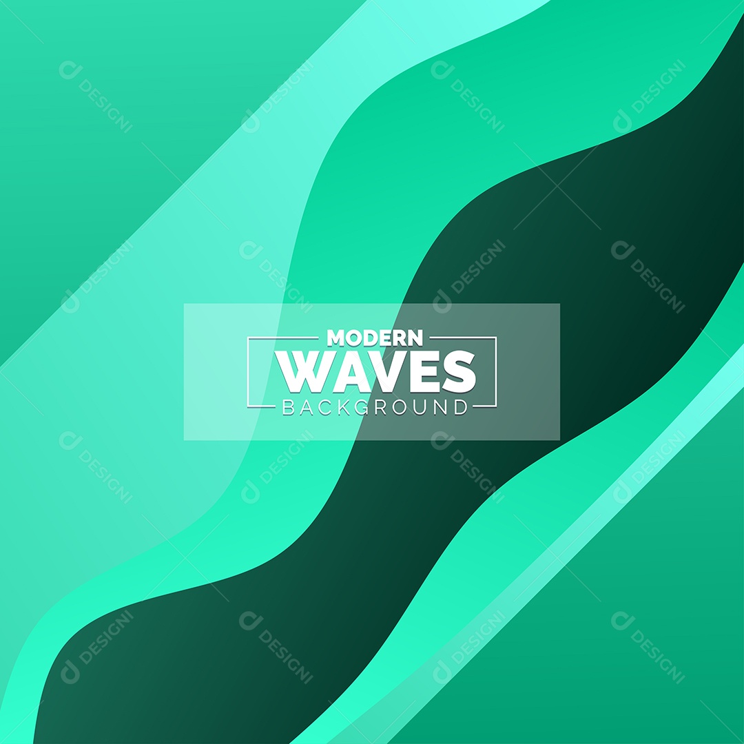 Plano de Fundo Ondas Modernas Verde Ilustração Vetor EPS