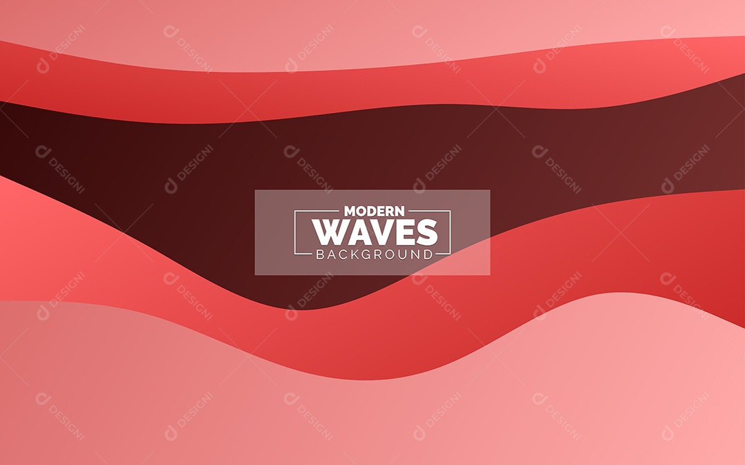 Plano de Fundo Ondas Modernas Vermelho Ilustração Vetor EPS