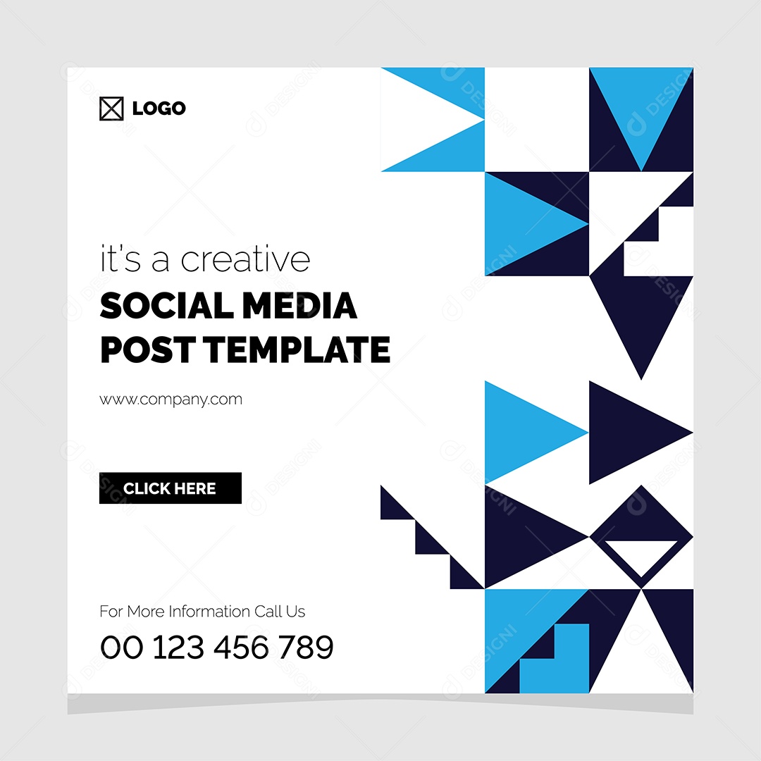 Post Template Geométricos Social Media Ilustração Vetor EPS Editável