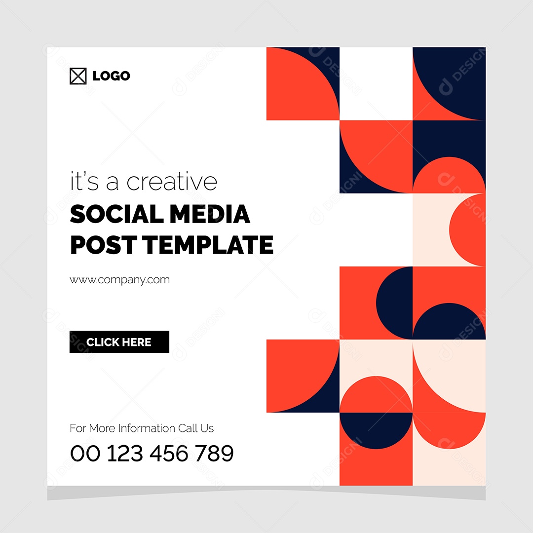 Post Template Geométricos Social Media Ilustração Vetor EPS Editável