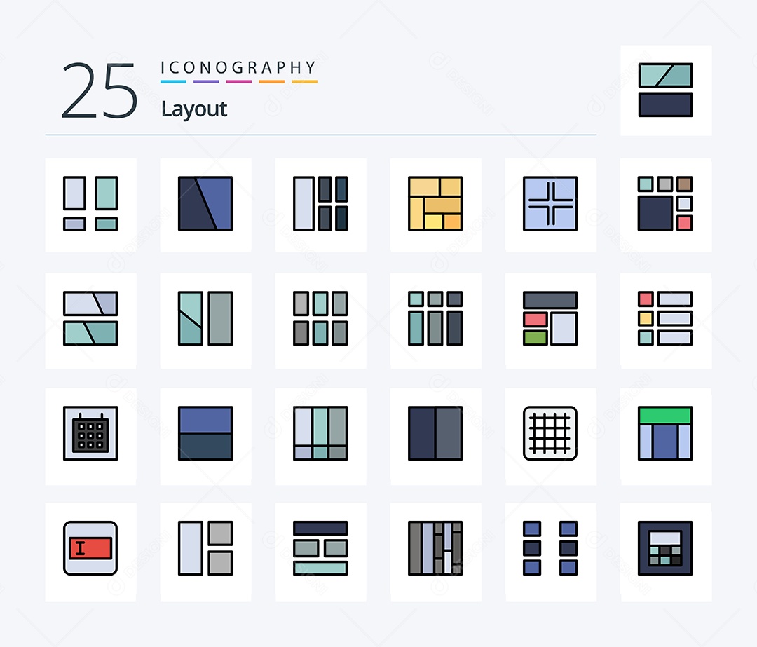 Conjunto de Ícones de Layout Ilustração Vetor EPS