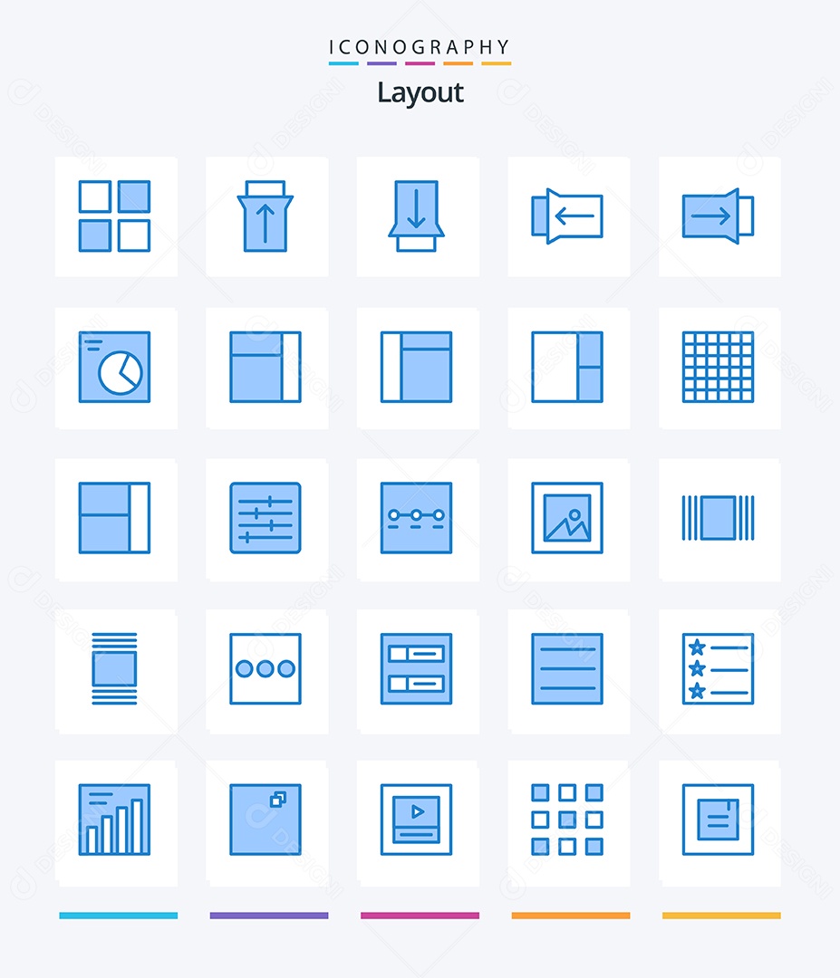 Conjunto de Ícones de Layout Ilustração Vetor EPS