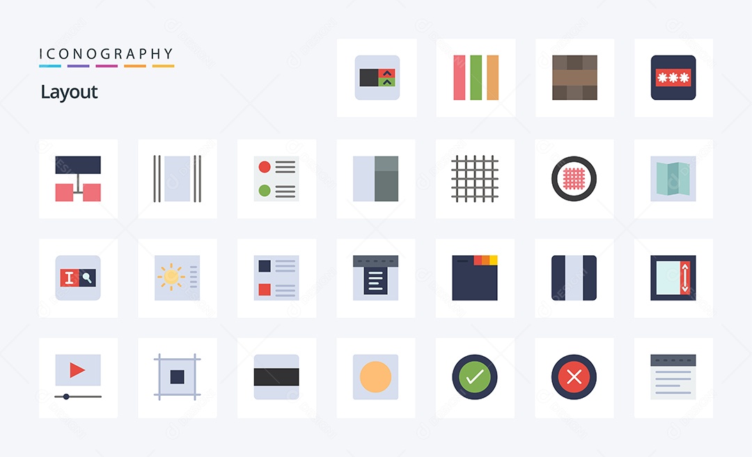 Conjunto de Ícones de Layout Ilustração Vetor EPS