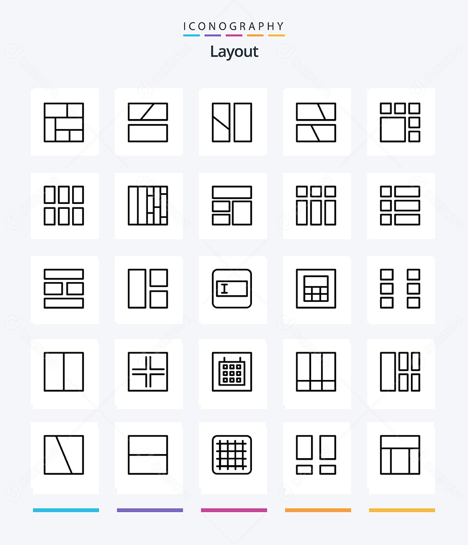 Conjunto de Ícones de Layout Ilustração Vetor EPS