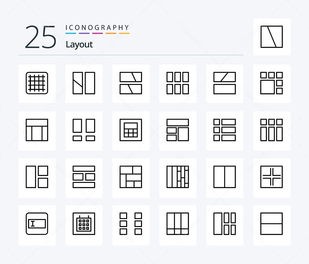 Conjunto de Ícones de Layout Ilustração Vetor EPS