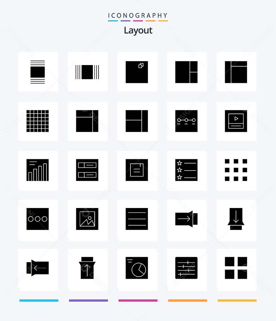 Conjunto de Ícones de Layout Ilustração Vetor EPS